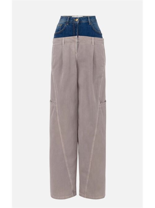 PANTALONI CARGO CON BASCHINA IN DENIM ELISABETTA FRANCHI | PJ92D51E2DL8 blue vintage/greige